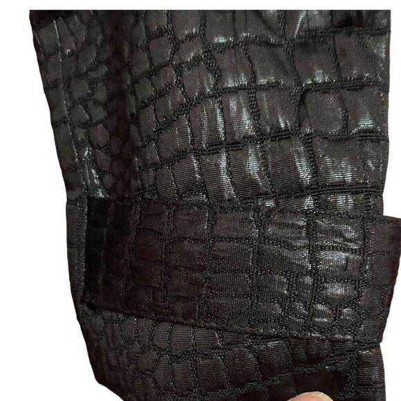 Worthington Black Alligator Print Peplum Moto Jacket Size S - Picture 8 of 15